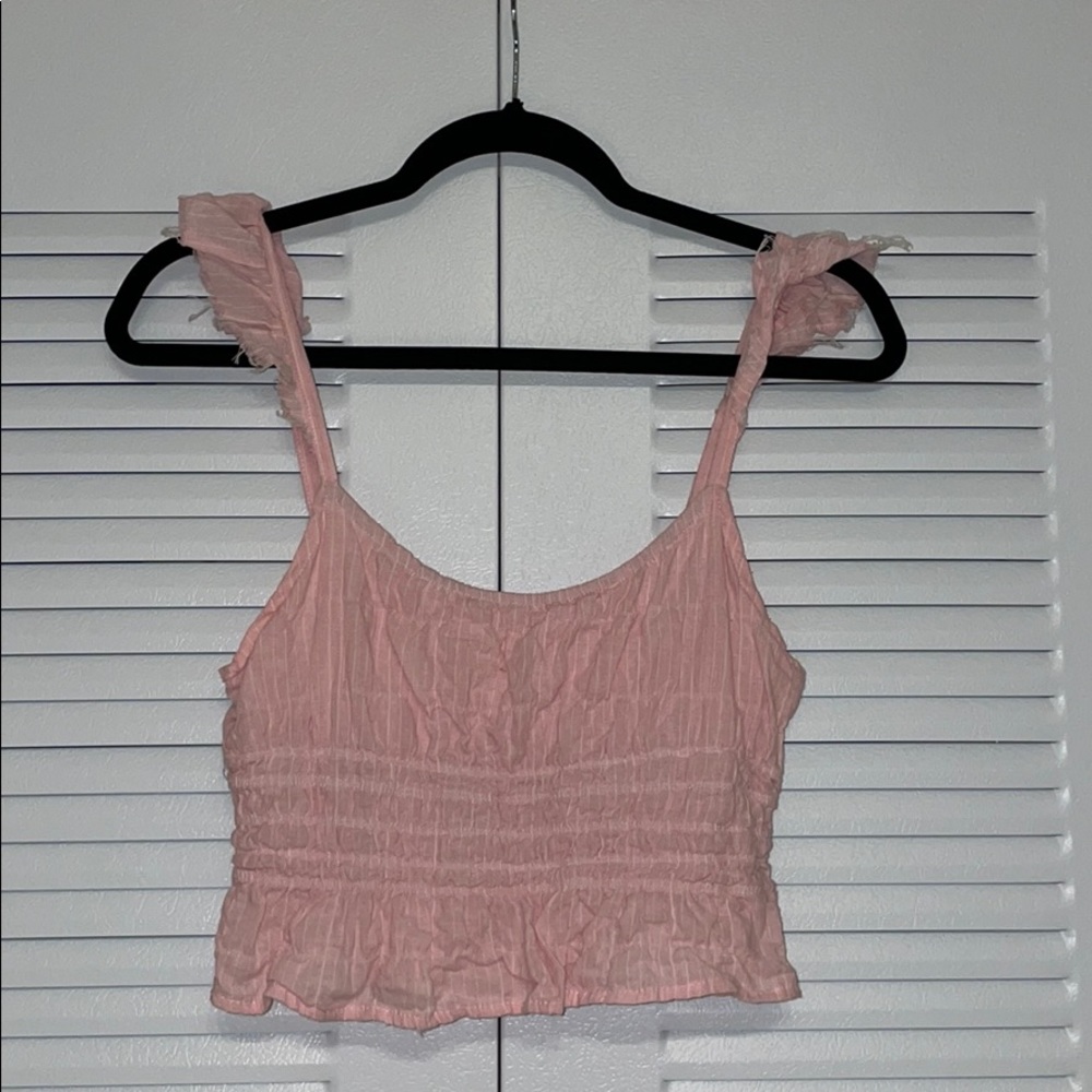 Pink Ruffle Crop Top - Picture 3 of 6